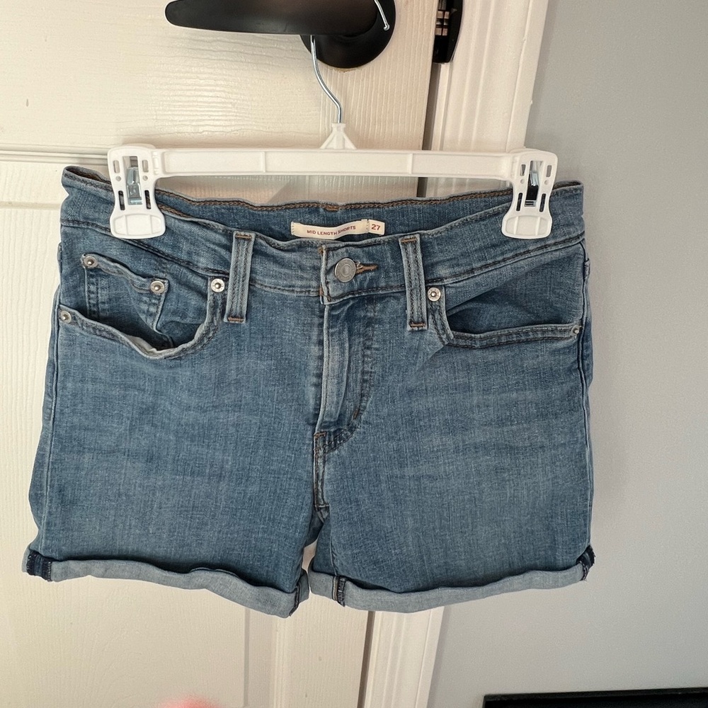 Levi’s mid-length jean shorts